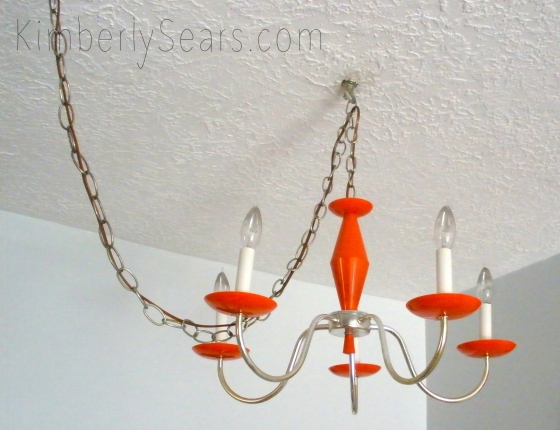 The orange chandelier is my favorite because it's just wicked cool.
